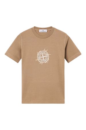 T-shirt in jersey di cotone marrone STONE ISLAND KIDS | L1S162100009S0379V0092
